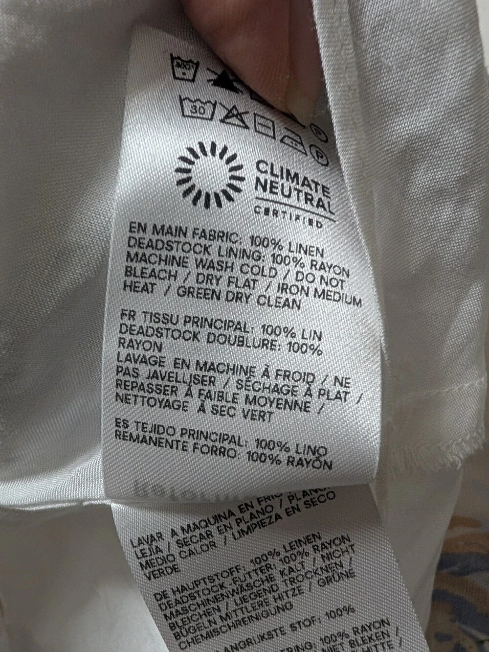NWT Reformation Anatolia Linen Two Piece Ivory - Size 4 Serenity Floral Set